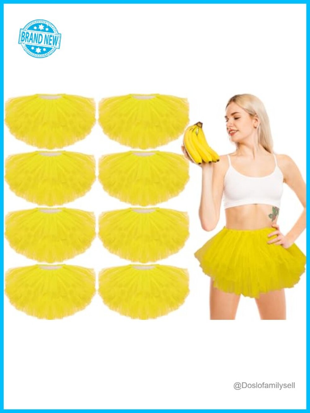 5-Layer Tulle Tutu Skirt Set for Women Elastic Ballet Dance Party Cosplay